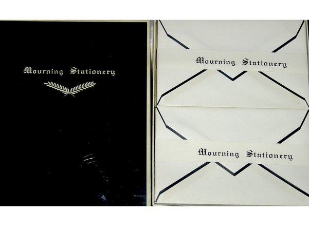 Victorian mourning stationary