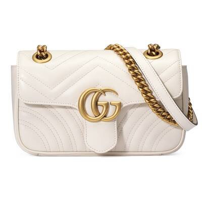 White Leather GG Marmont Matelassé Mini Bag | GUCCI® US