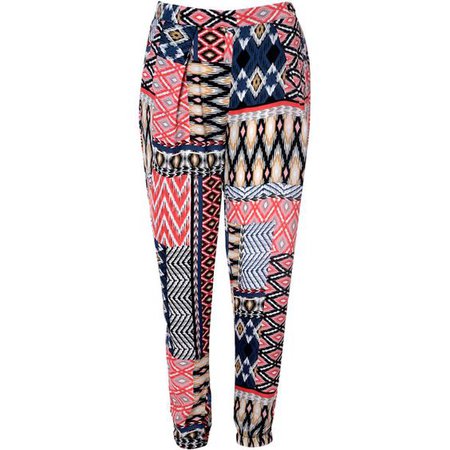 Pink and Blue Aztec Print Trousers