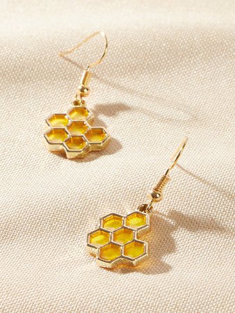 Honeycomb Drop Earrings | ROMWE USA