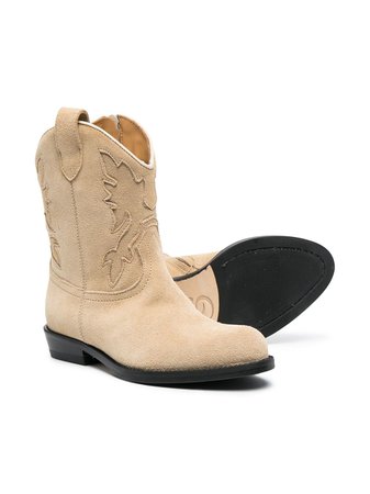 Shop Gallucci Kids leather cowboy boots with Express Delivery - Farfetch