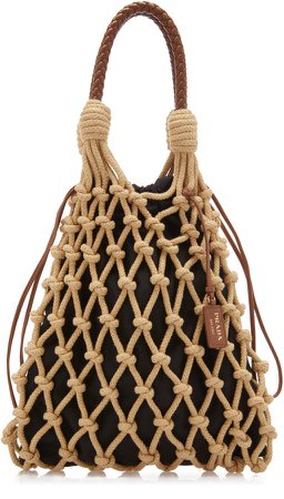 Leather And Macrame Tote
