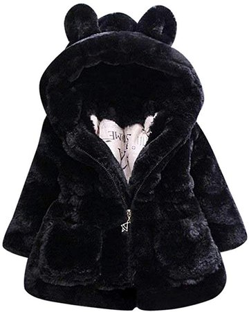 Amazon.com: WuyiMC Cotton Coat for Girls, Kids Faux Fur Fleece Lapel Coat Winter Warm Jacket for Baby Girls: Clothing