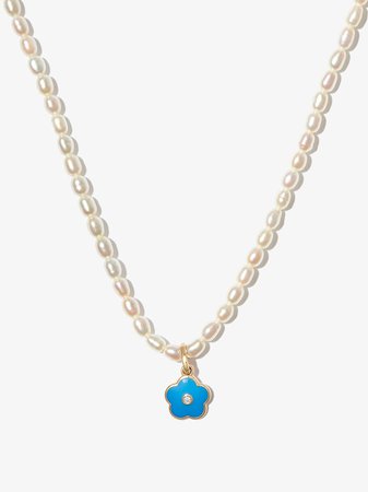 ALISON LOU 14kt Yellow Gold Diamond And Pearl Necklace - Farfetch