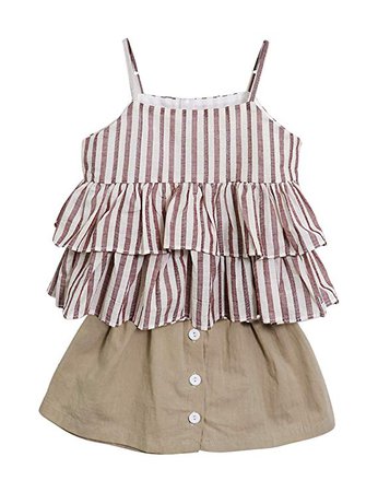 Amazon.com: Little Girls Summer Outfit Holiday Floral Mini Dress Tops Shorts Clothing Set: Gateway
