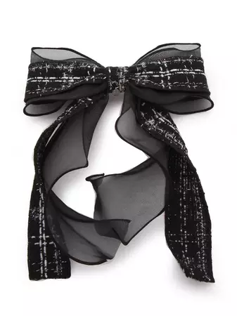 Noir Tweed Ribbon Hairpin | W Concept
