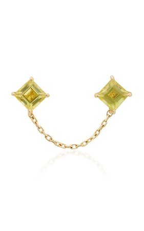 18k And Yellow Sapphire Chain Earring By Yi Collection | Moda Operandi