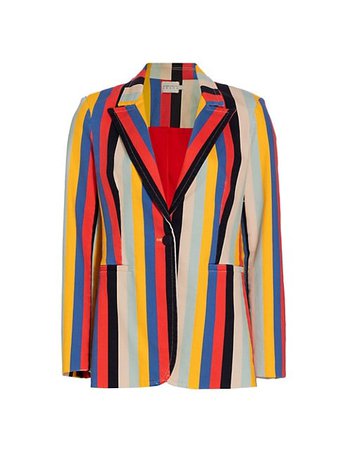 Shop Alice + Olivia Breann Striped Longline Blazer | Saks Fifth Avenue