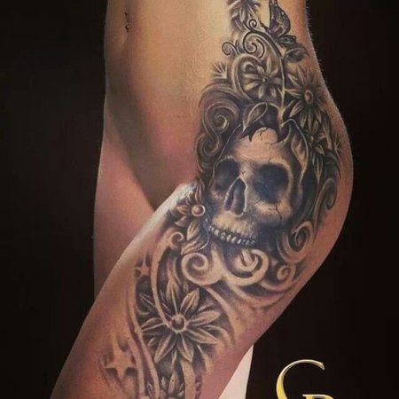 hd-thigh-art-eagle-skeleton-tattoo.jpg (640×640)