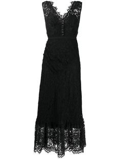 Self-Portrait floral lace midi dress - Black