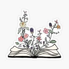 book flower sticker - Google Search