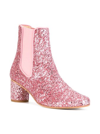 Pink sparkly ankle boots