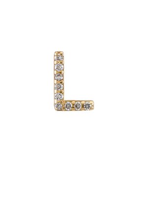 BYCHARI Diamond Initial Earring in Yellow Gold | REVOLVE
