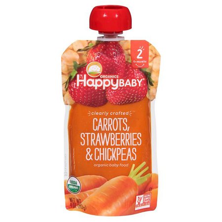 Happy Baby Pureed Baby Food Strawberries Carrots - 4oz : Target