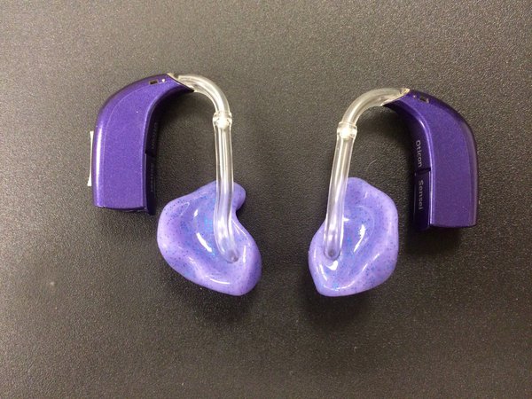 Purple hearing aids