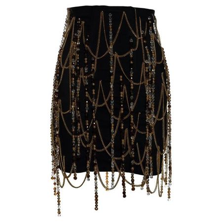 gold and black skirt