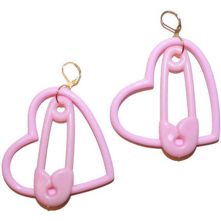 pink heart earrings png