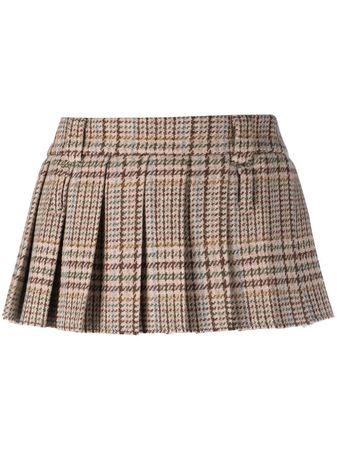 Miu Miu check-pattern Pleated Skirt - Farfetch