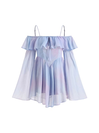 pastel blue and purple corset dress