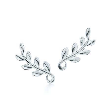 Paloma Picasso® Olive Leaf climber earrings in sterling silver. | Tiffany & Co.
