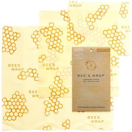 3 Pack Assorted Beeswax Wraps | Bee's Wrap | Reusable Food Storage