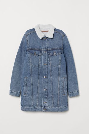 Pile-lined Denim Jacket - Denim blue - | H&M CA