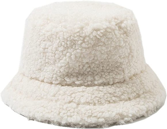 UU BEN Womens Lambs Wool Bucket Hat Outdoor Foldable Fisherman Cap for Women Japanese Cute Girls Casual Winter Warm Hat White at Amazon Women’s Clothing store