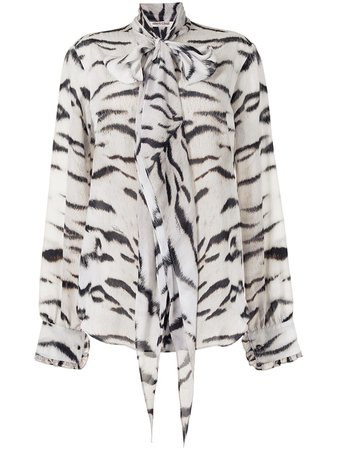 Roberto Cavalli zebra-print long-sleeve blouse brown MQT708SQA39 - Farfetch