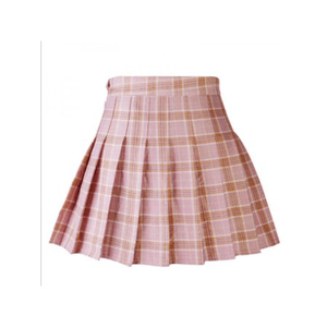 pink tartan pleated skirt