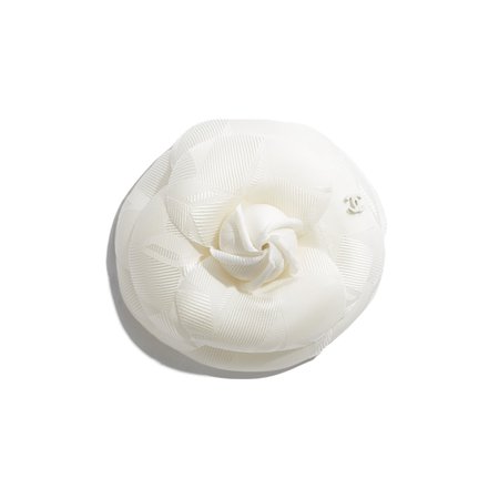 Chanel, camellia Silk Jacquard Ivory