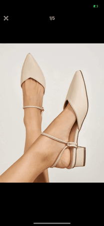 cream pointed toe low heels