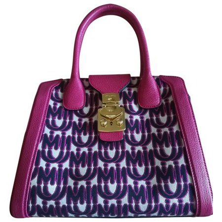 miu miu purple pink confidential leather hand bag