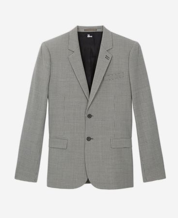 Gray patterned wool suit jacket for men - Sales | The Kooples - US
