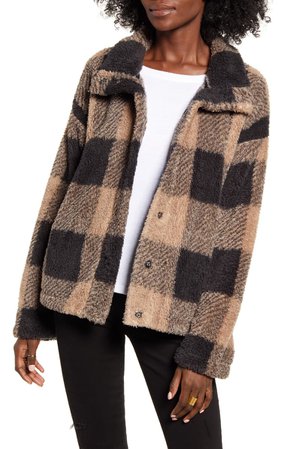 Thread & Supply Plaid Faux Fur Jacket | Nordstrom