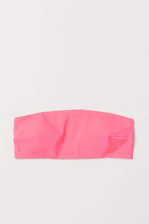 Padded Bandeau Bikini Top - Pink