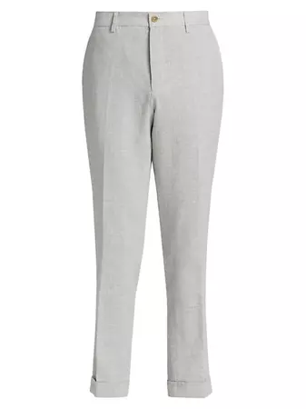Saks Fifth Avenue Slim-Fit Cropped Herringbone Pants | Saks Fifth Avenue