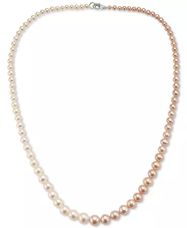 EFFY Collection EFFY® Pink & White Cultured Freshwater Pearl (3-9mm) Colorblock 18" Statement Necklace