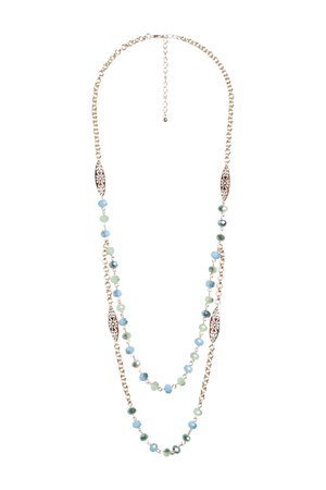 blue layering necklace