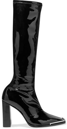 Mascha Stretch-vinyl Knee Boots - Black