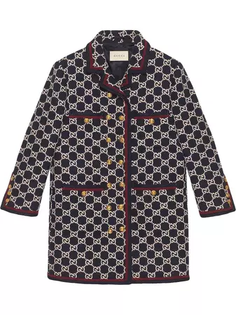 Gucci GG Pattern Tweed Coat - Farfetch