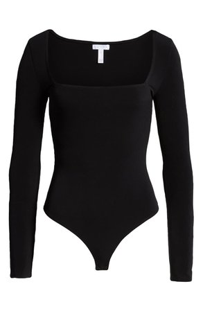 Leith Square Neck Long Sleeve Bodysuit | Nordstrom
