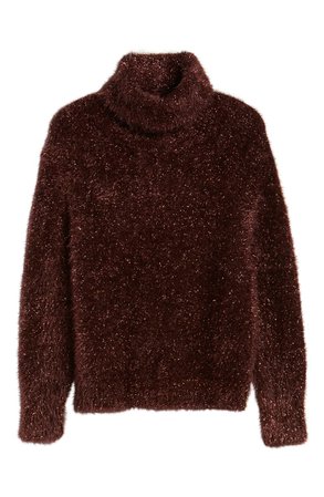 Leith Metallic Eyelash Turtleneck Sweater | Nordstrom