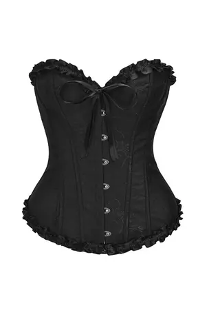 Black Floral Overbust Corset Perth | Hurly-Burly