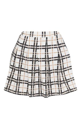 Black Check Tennis Side Split Skirt | Skirts | PrettyLittleThing