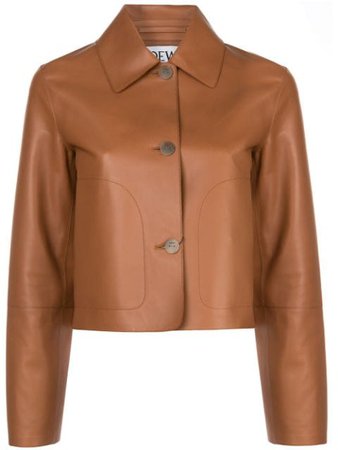 Loewe Leather Shirt Jacket S540330X70 Brown | Farfetch