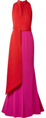 Brandon Maxwell - Color-block Crepe Gown - Red