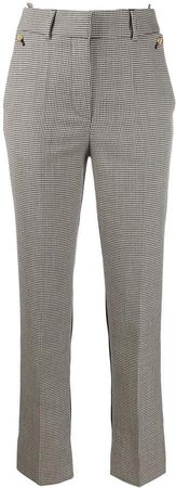 contrasting slim-fit trousers