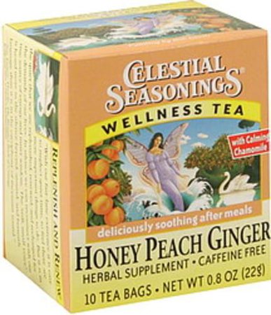 Celestial Seasonings Honey Peach Ginger, with Calming Chamomile Tea Bags - 10 ea, Nutrition Information | Innit