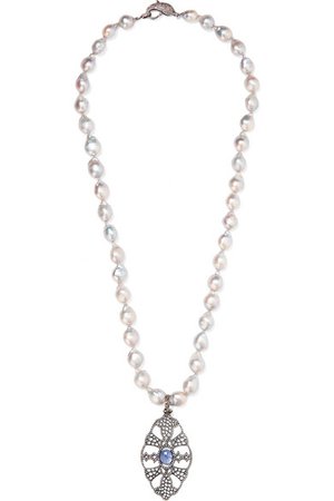 Loree Rodkin | 18-karat rhodium white gold multi-stone necklace | NET-A-PORTER.COM