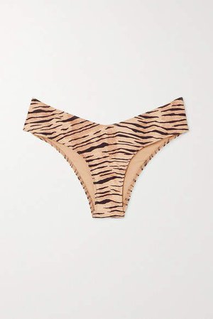 Ida Tiger-print Bikini Briefs - Taupe